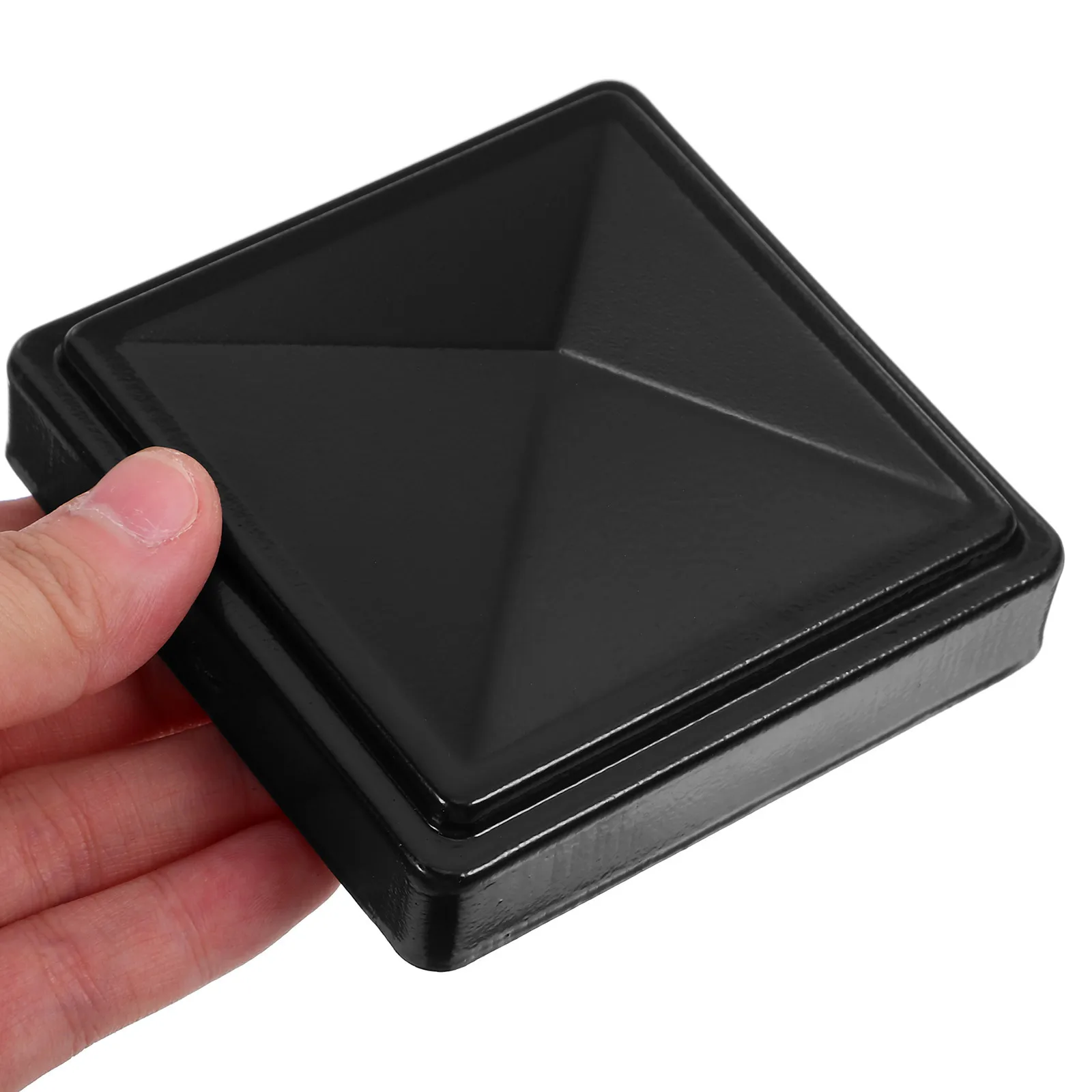 

6pcs Aluminum Fence Post Caps Square Metal Covers Pressure Fit Deck Guardrail Protection End Caps For Outdoor Railings