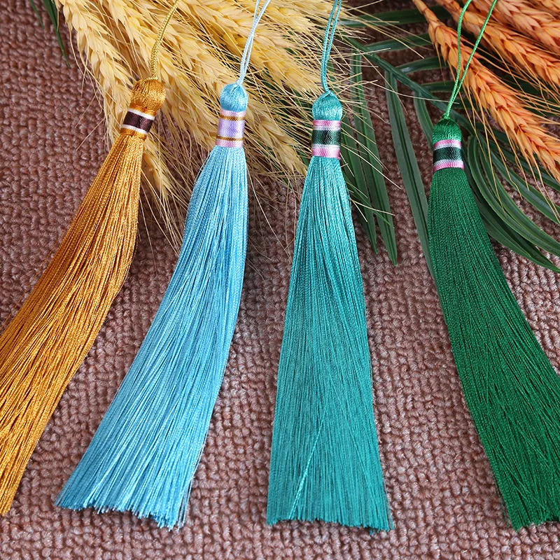 10Pcs Polyester Silk Tassel Fringe DIY Craft Multicolor Wrapped Cap Tassels For Bag Curtain Jewelry Bookmark Home Decor