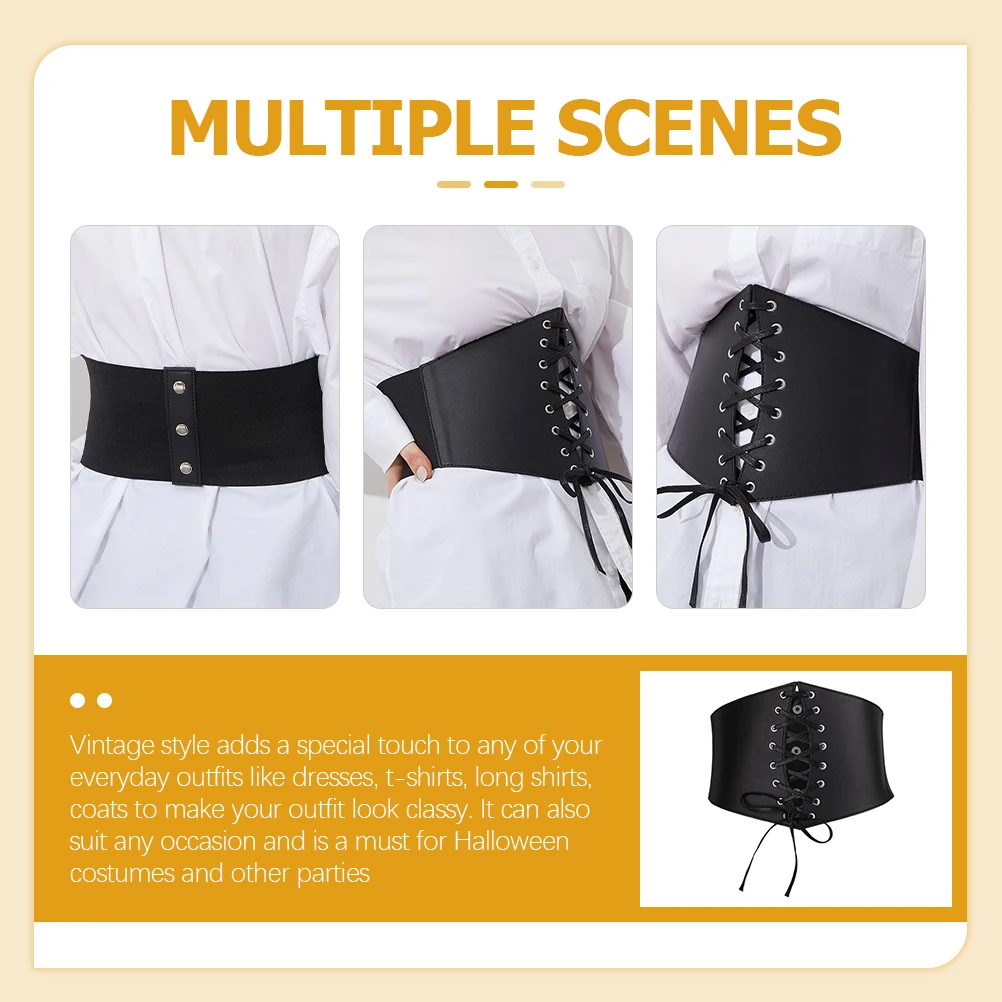

Wide Waistband Strap Party Dress Corset Belts Medieval Women Lace Up Masquerade Dancing for