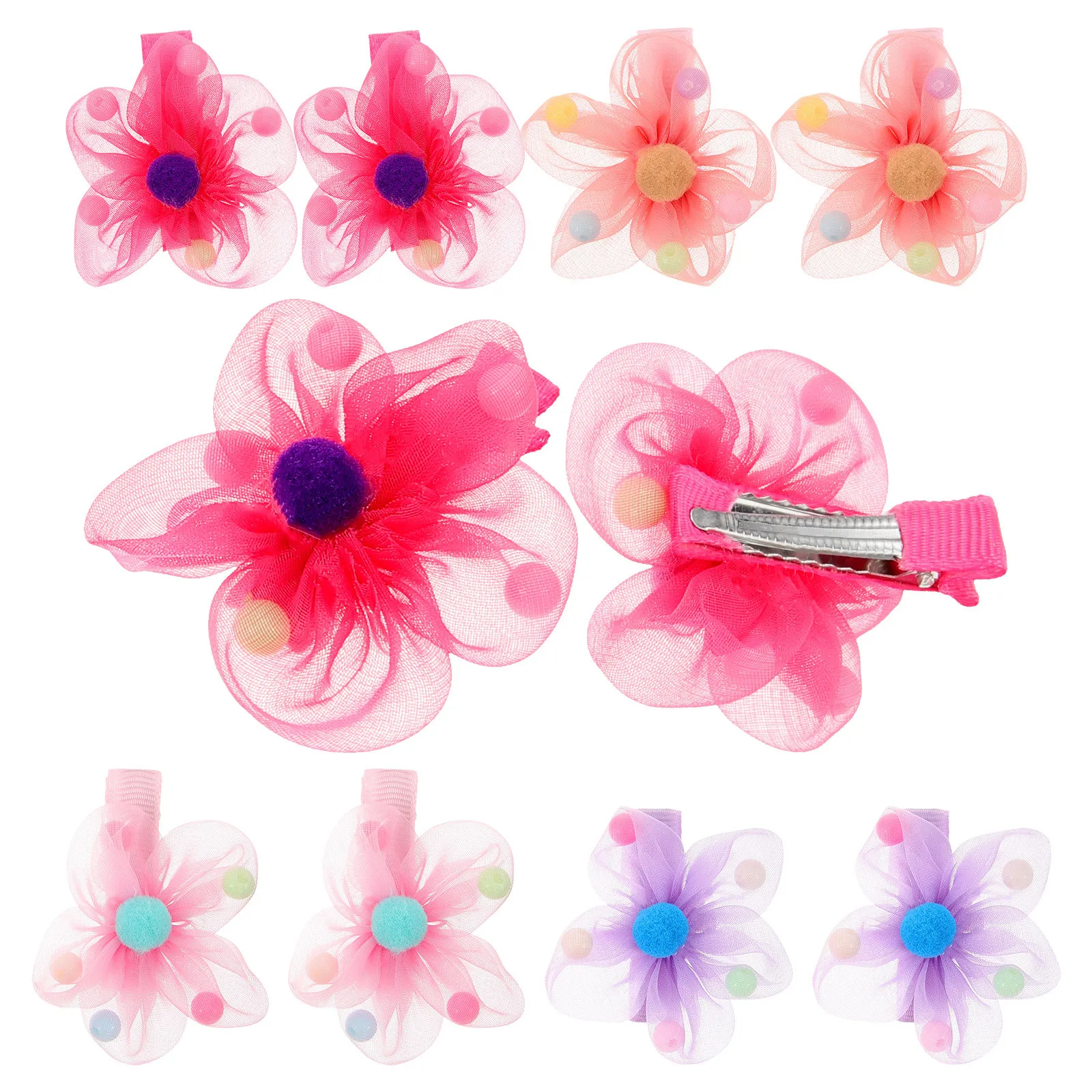 

10Pcs Synthetic Pearl Flower Hair Clips Cute Baby Girls Kids Barretes Hair Accessories Suitable for Bangs Ponytail Any Daily