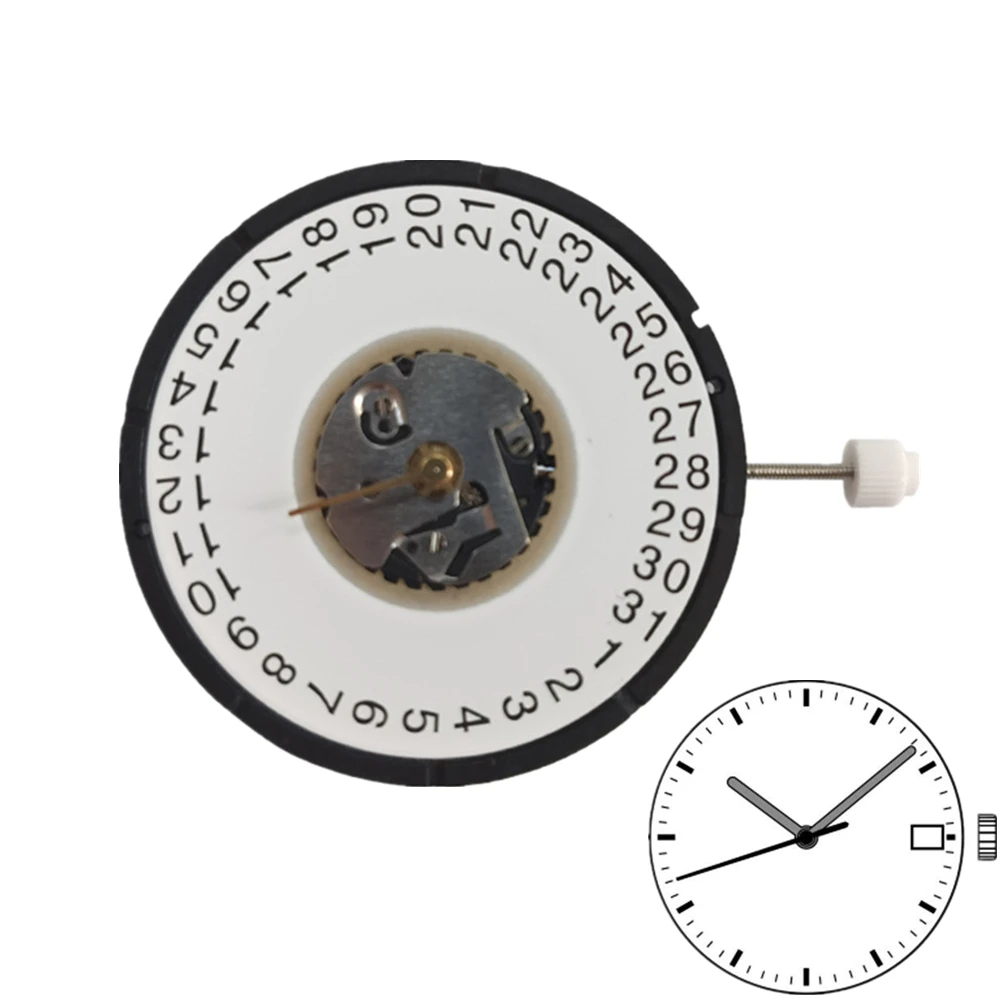 عالية الدقة 3 مللي متر سمك ساعة كوارتز تاريخ الحركة عند 3 ساعة حركة استبدال لساعة السويسرية ISA 2334/1035