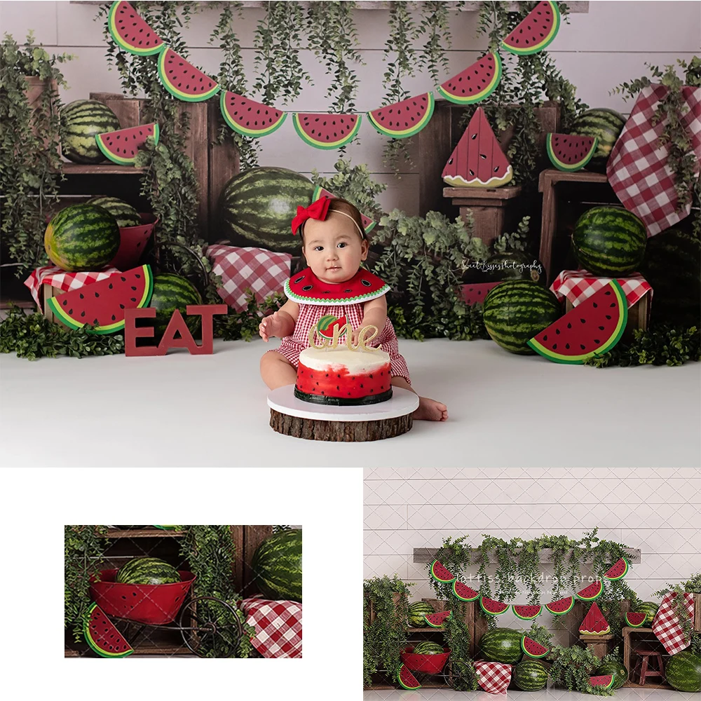 Watermelon Store Backdrops Kids Baby Birthday Cake Smash Newborn Photocall Decors Child Photocall Bcakgrounds