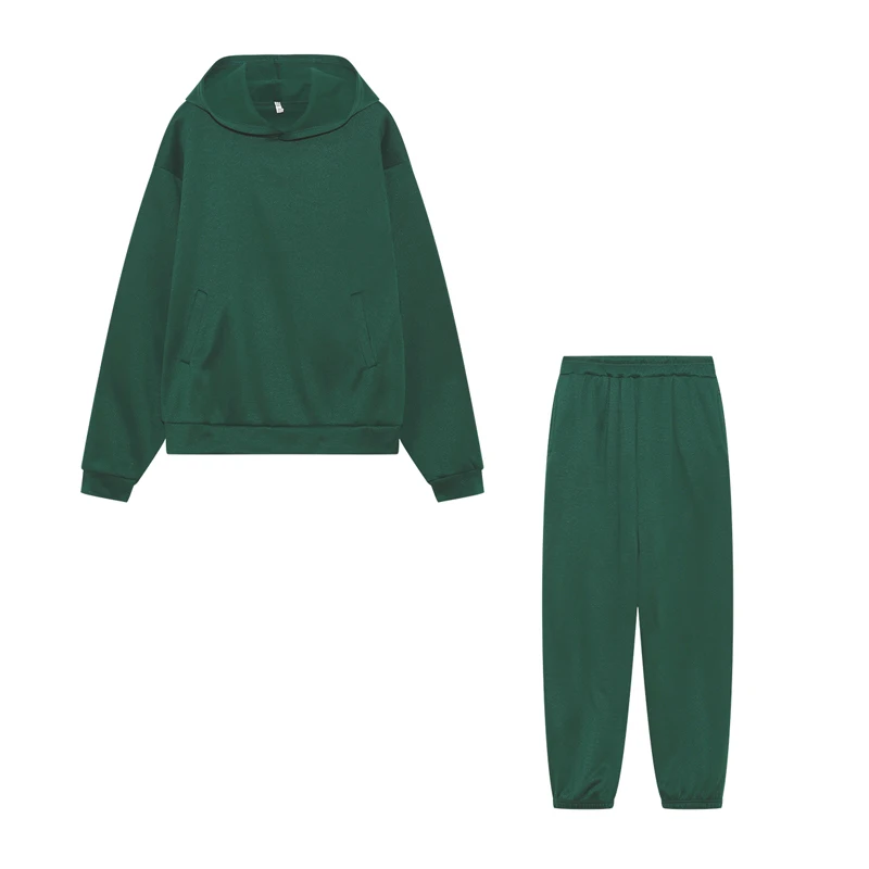 2026 Trend Lässige Mode Verdickter Langarm-Pullover und Hose Zweiteiliges Set mit Kappe für Damen – Detail 19