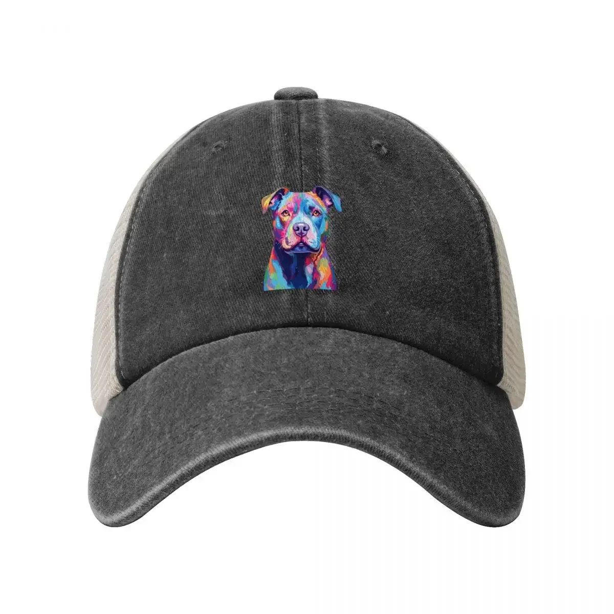 Pitbull Terrier Paint Splatter Dog Baseball Cap Wild Ball Hat Hat Baseball Cap Men's Women's