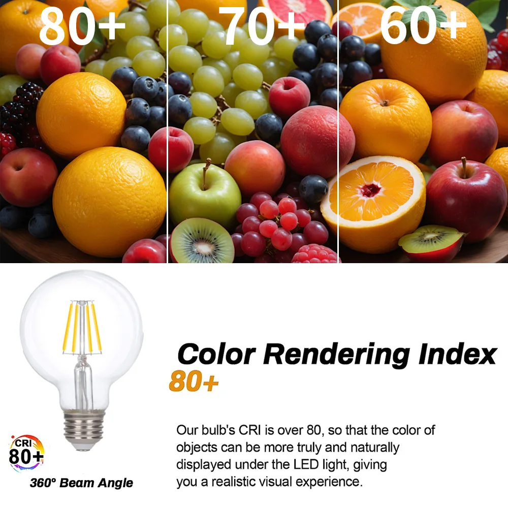 12V Low Voltage LED Light Bulb G80 24 Volt Edison Bulb 2700K 4500K E27 Base LED Bulbs for Off-Grid Solar Battery Systems RV Boat