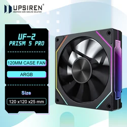 UPSIREN UF-2 PRISM 5 PRO Computer Chassis Fan ，12cm ARGB 4 Pin PWM Quiet Cooling Fan ，Regular /Reversed  Dual mode selection