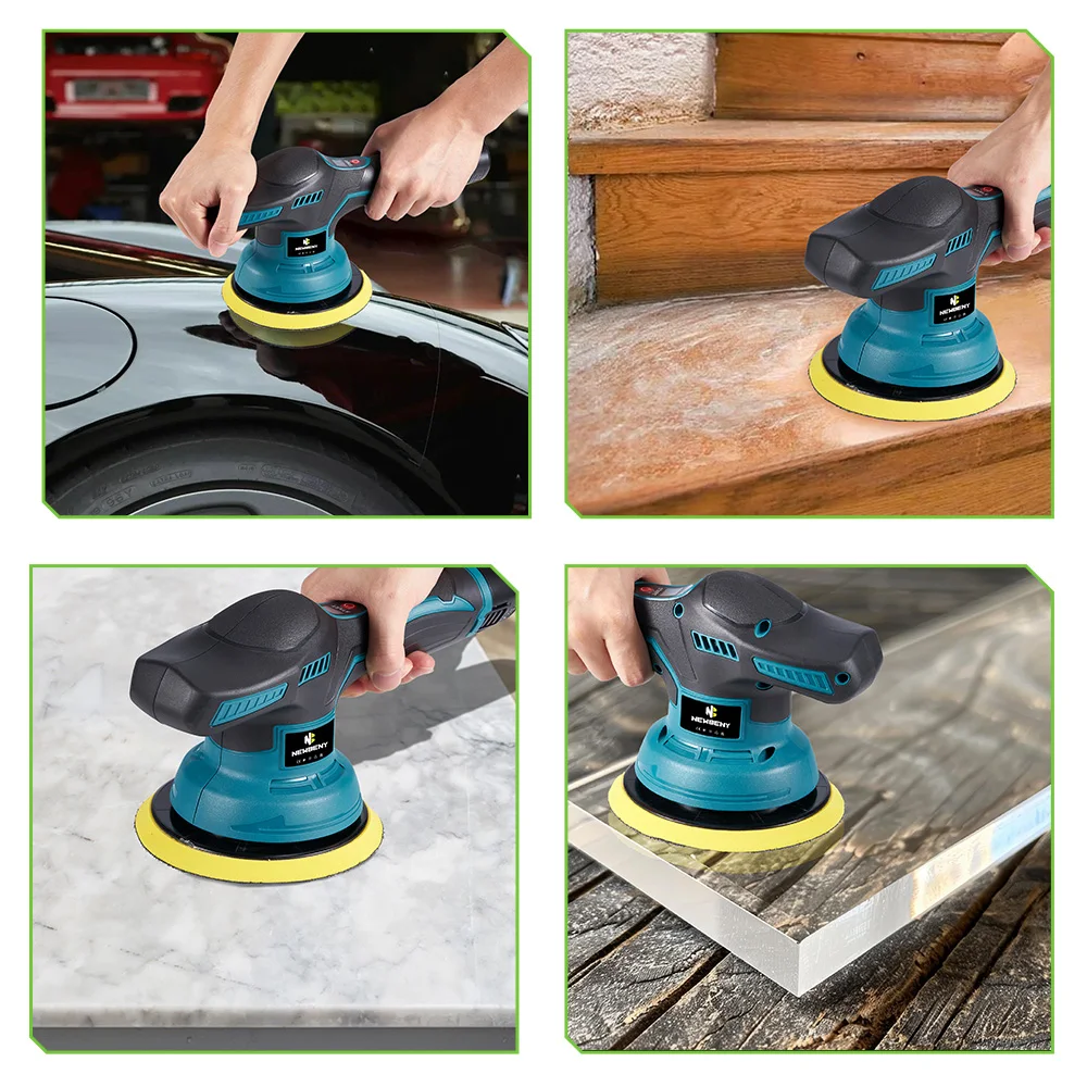 NEWBENY 150MM 8Gears Electric Car Polisher Cordless Auto Polishing Waxing Sanding Rust Removal Power Tools view 5