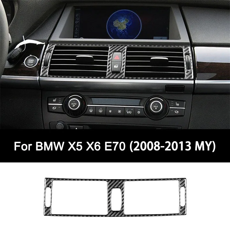 

For BMW X5 X6 E70 (2010-2015 Model Year), Premium Carbon Fiber Central Air Conditioning Outlet Frame Sticker Auto Accessories
