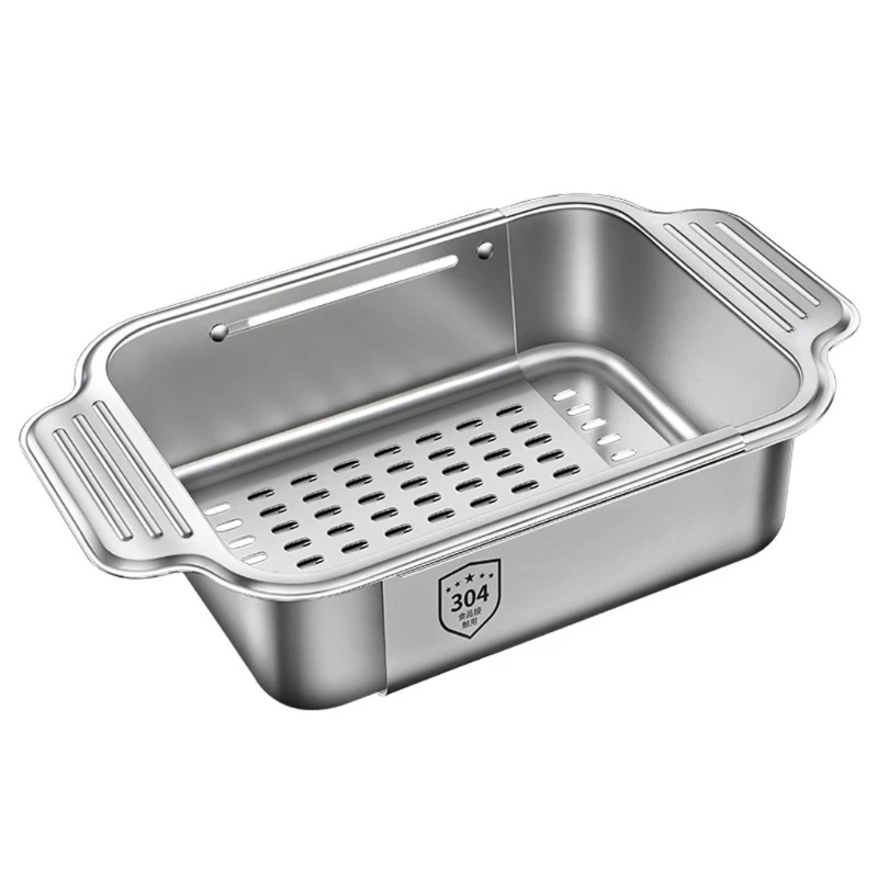 

Telescopic Drain Basket Expandable Dish Drying Rack for Storage & Drying