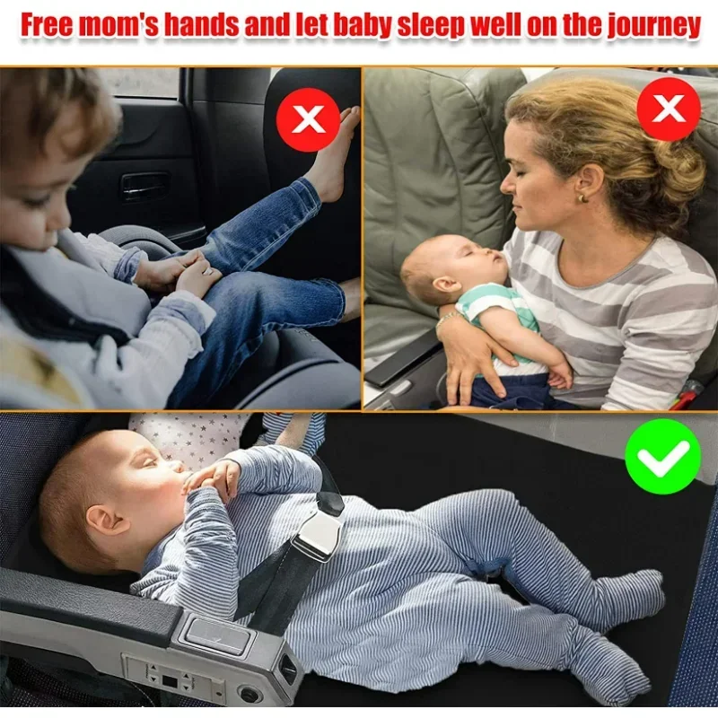 Portable Toddler Travel Bed Kids Airplane Bed Airplane Footrest Foot Hammock Seat Extender for Kids Baby Travel Essentials