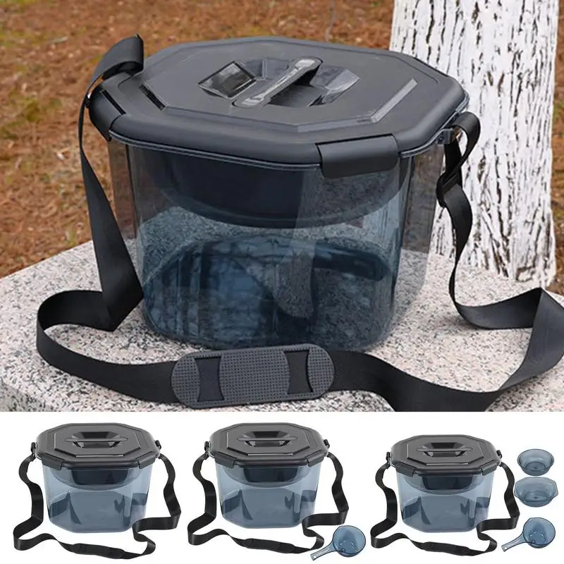 Live Bait Bucket 5 Gallon Strong Load-Bearing Fish Container Fishing Equipment With Shoulder Strap Handheld Live Bait Fishing