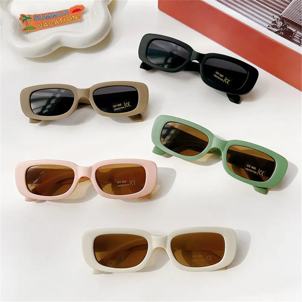UV400 Protection Retro Rectangle Children Sunglasses Non  Anti Reflective Eyewear Boys Girls Outdoor Fashion Sunglass
