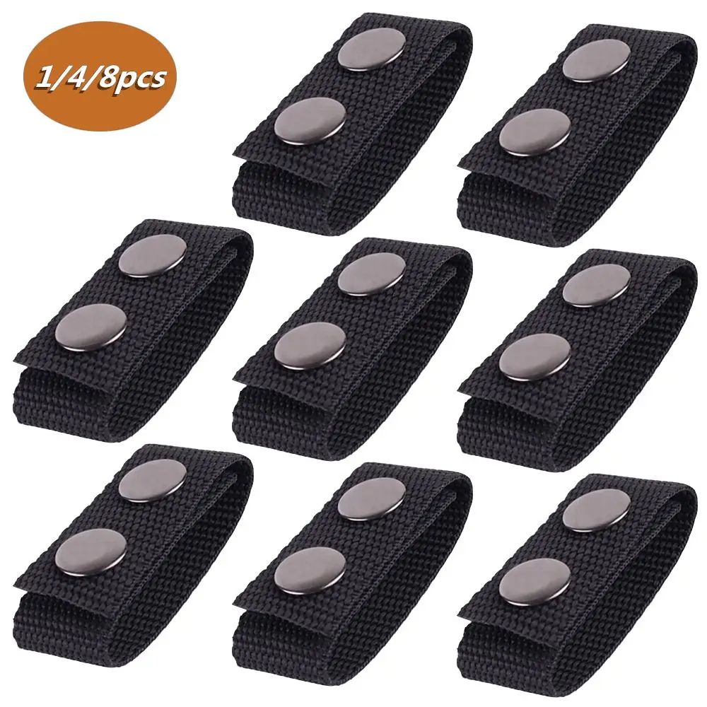 1/4/8Pcs New Outdoor Double Snaps Nylon Strap Belt Keeper Belt Buckle Heavy Duty