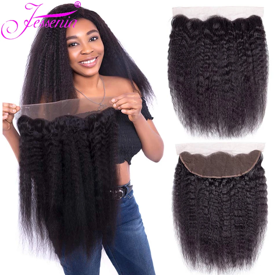 Kinky Straight Bundles With Closure 12A Raw Indian Yaki Straight 100% Human Hair Bundles With HD Lace Hair Bundles With Frontal