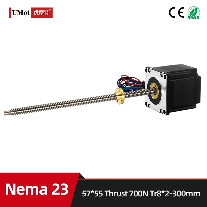 

Thrust 700N Hybrid Nema 23 Micro Linear Screw Motion Actuator Stepper Motor With Lead 2mm Diameter 8mm