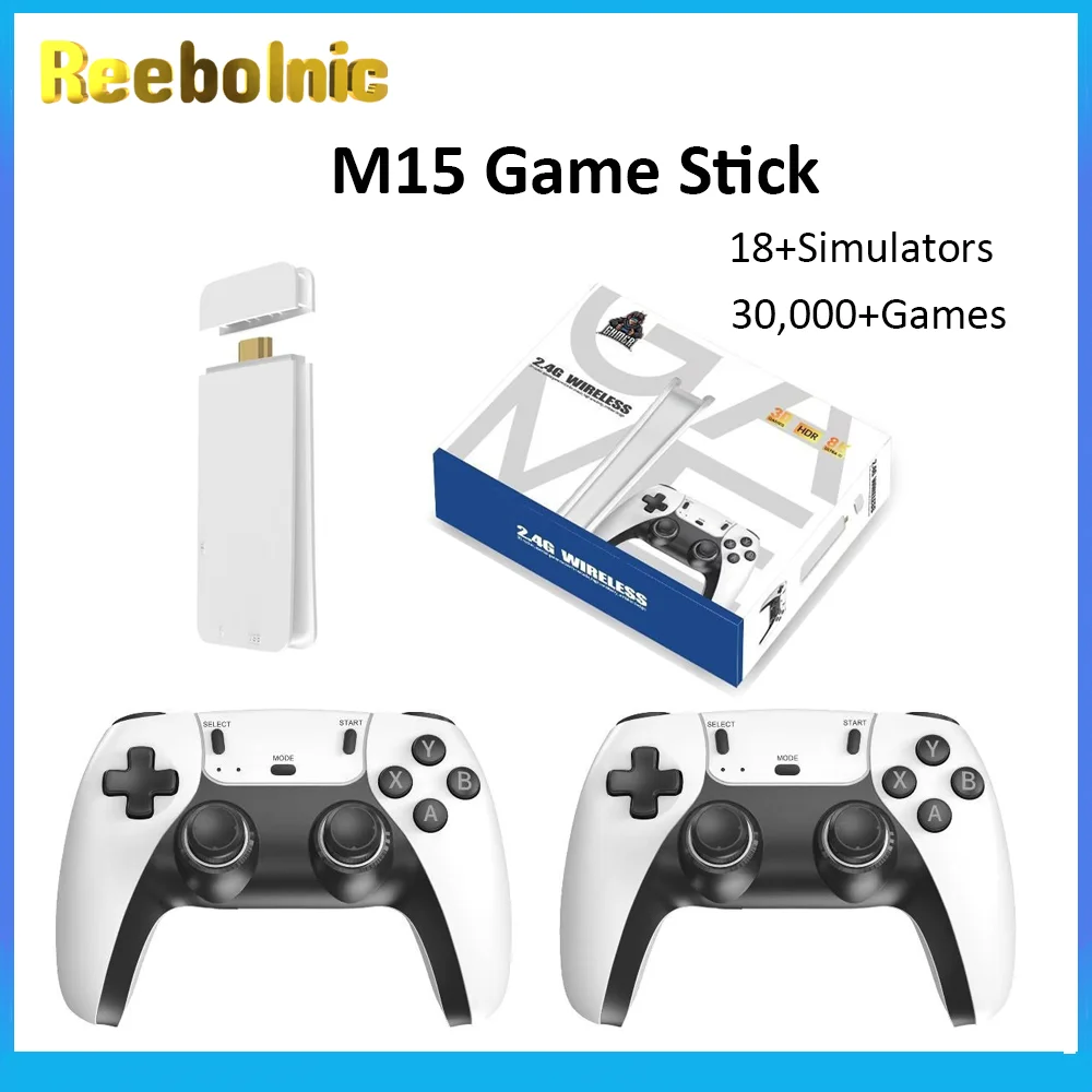 

Reebolnic M15 Game Stick 18+Simulators 30,000+Games Installed Retro Video Game Console 4K HD Output 3D PS1 Wireless Controllers