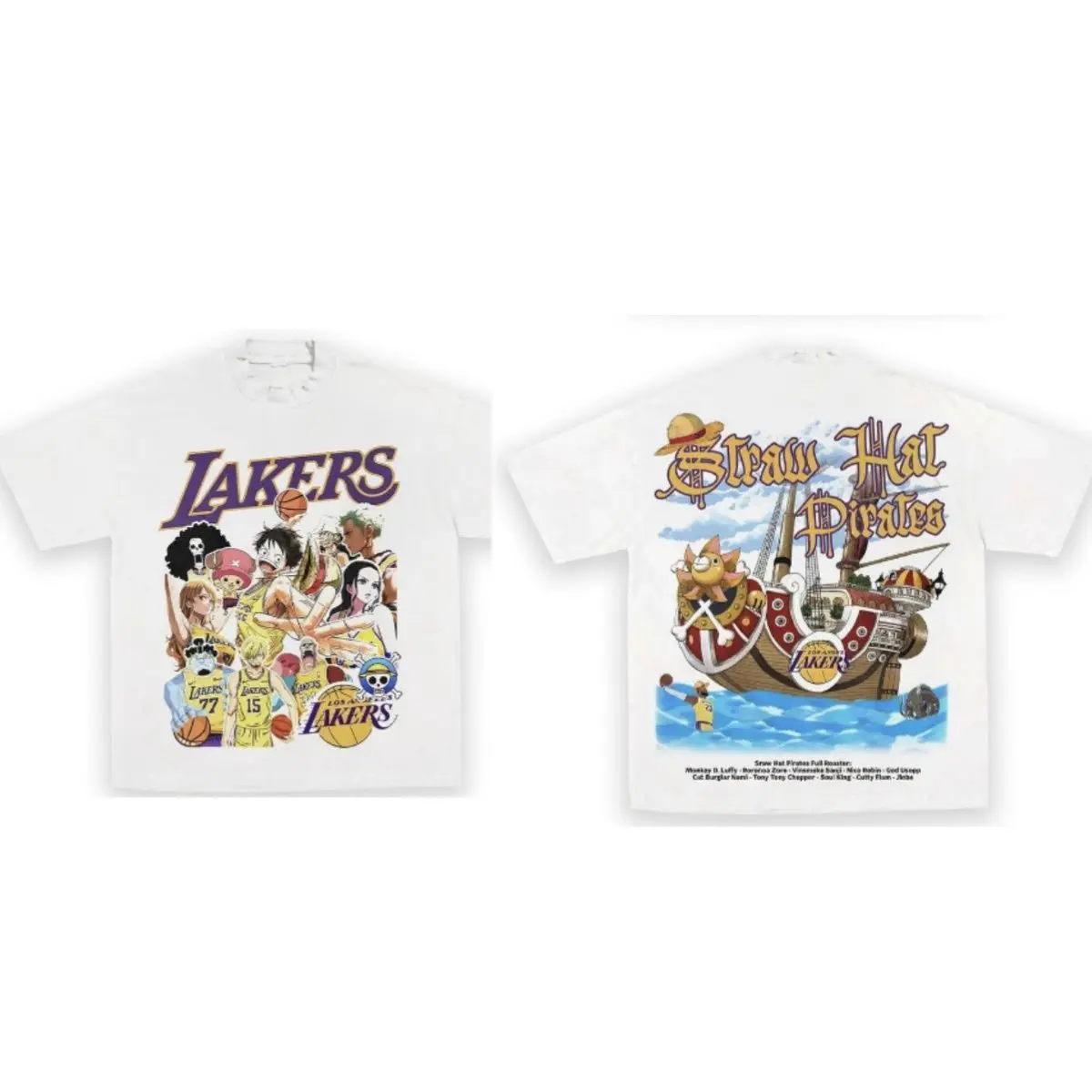 

ONE PIECE Joint T-shirt Short-sleeved Luffy Sauron Choppa Clothes Pure Cotton Men's Clothes Pure Cotton Same Top