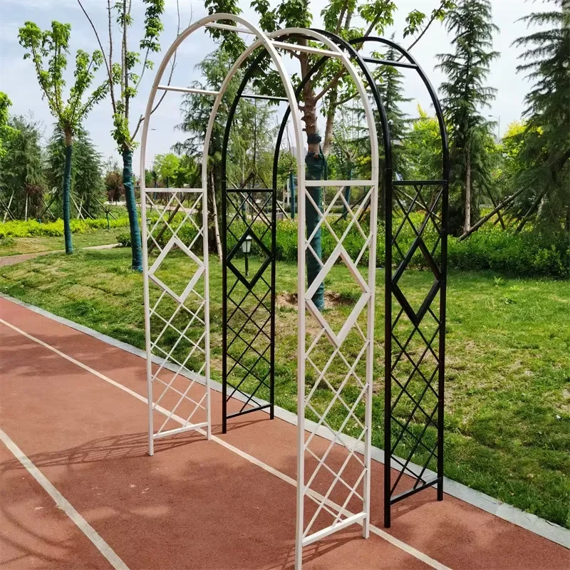 Wrought Iron Arch Flower Stand Garden Balcony Plant Climbing Trellis Outdoor Courtyard Rose and Grape Trellis