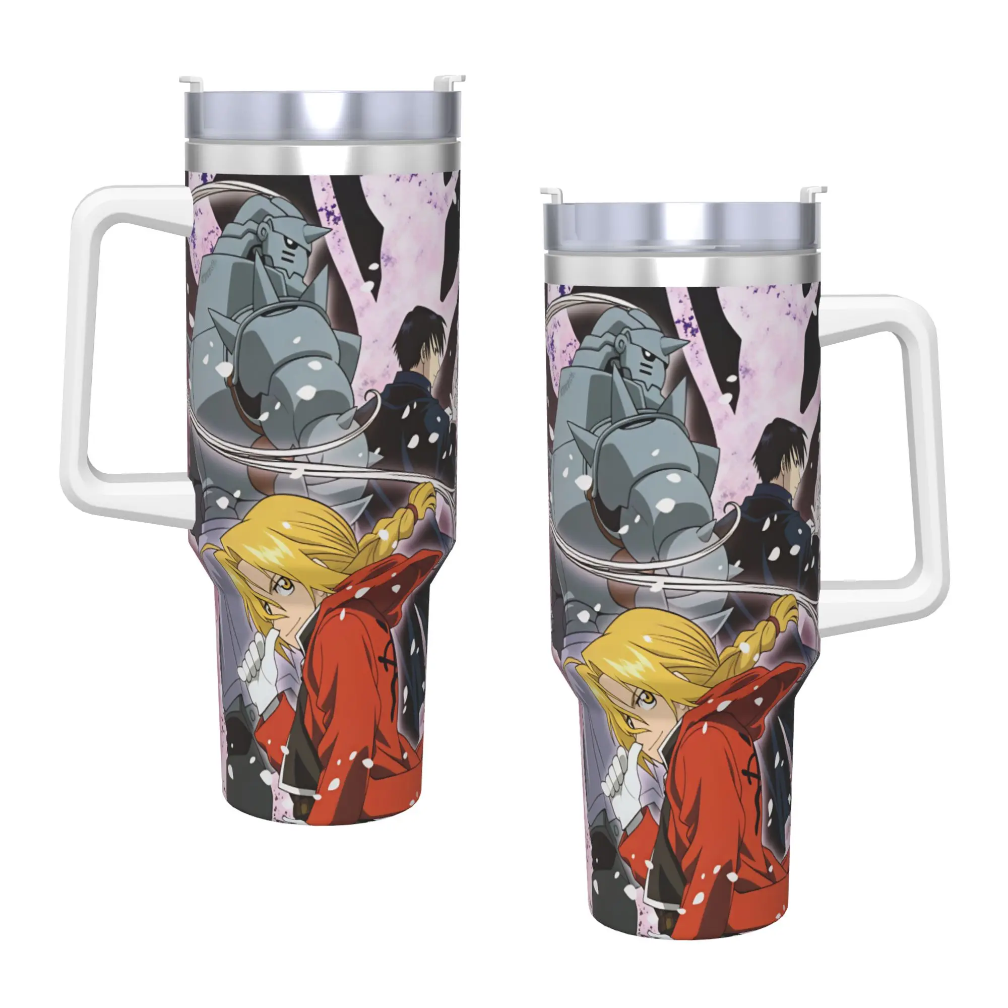 Roy Mustang Stainless Steel Tumbler Fullmetal Alchemists Travel Mugs Cup 40oz Coffee Mug Keep Heat Cold Drink Milk Water Bottle