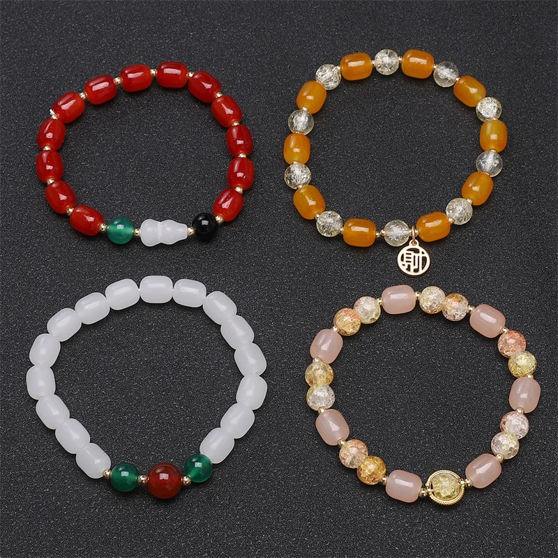 

20pcs 8x10mm Glass Bead Multicolor Barrel Shape Loose Beads for Jewelry Making DIY Handmade Bracelets Accessories