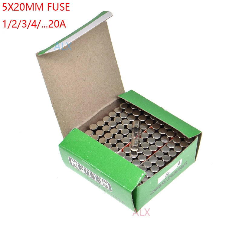 100Pcs 5*20mm Glass Quick Blow Fuse 5x20 Fast Blow Insurance Tube 250v 0.1A/0.5A/1A/2A/3A/4A/5A/6A/8A/10A/12A/15A/20A