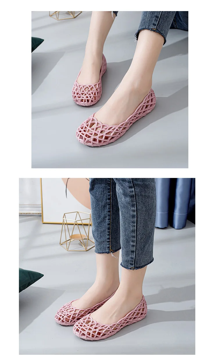 Damen-Netzgewebe-Ballerinas 2026 Sommer Markendesign Hohle Alltagssandalen Bequeme Netz-Strandschuhe – Detail 12