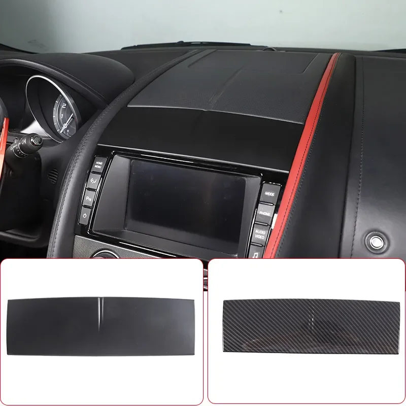ABS Matte Black/carbon fiber For Jaguar F-TYPE 2013-2024 Car Navigation Panel Cover Trim Frame Sticker Interior Accessories