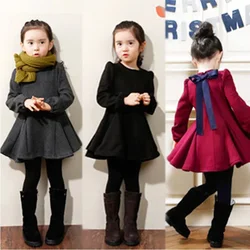 Baby Kids Girls Dress New Autumn Winter Warm Velvet Clothing Fashion A-LINE Children Long Sleeve Party Dress 2 3 4 5 6 7 Years