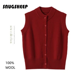 knit gilet sweater women vest cardigan red wool top knitted clothes winter womens black sweaters vintage style sleeveless woman