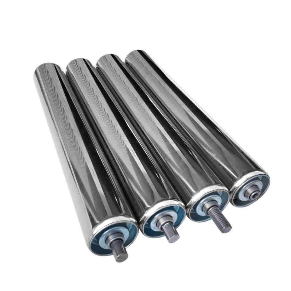 1Pc 25mm-60mm Dia Galvanized/201 Stainless Steel Conveyor Rollers 100-500mm Length Industrial Idler Rollers for Conveyor Systems