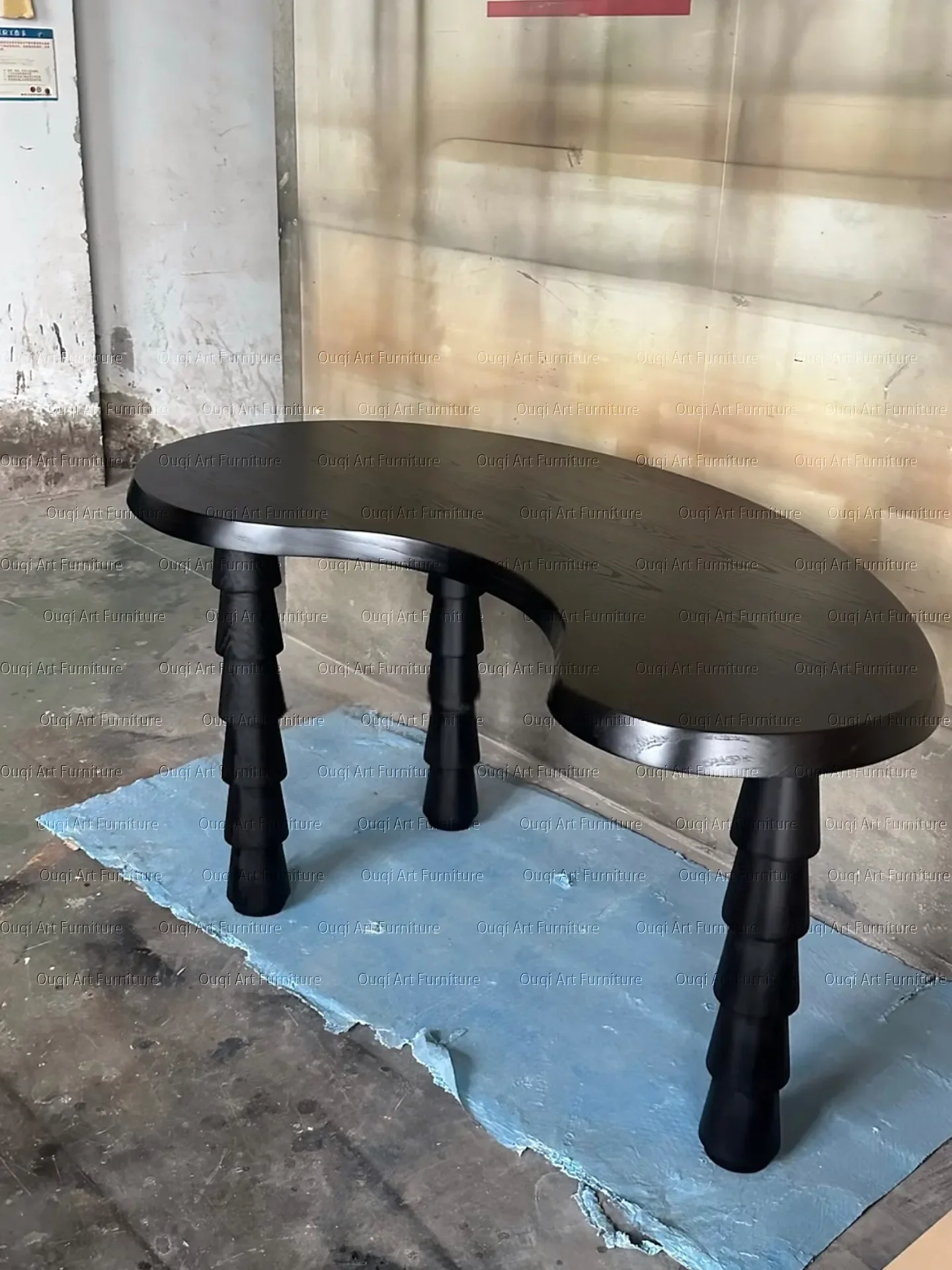 Medieval solid wood special-shaped cashew table household desk writing table  special-shaped long table