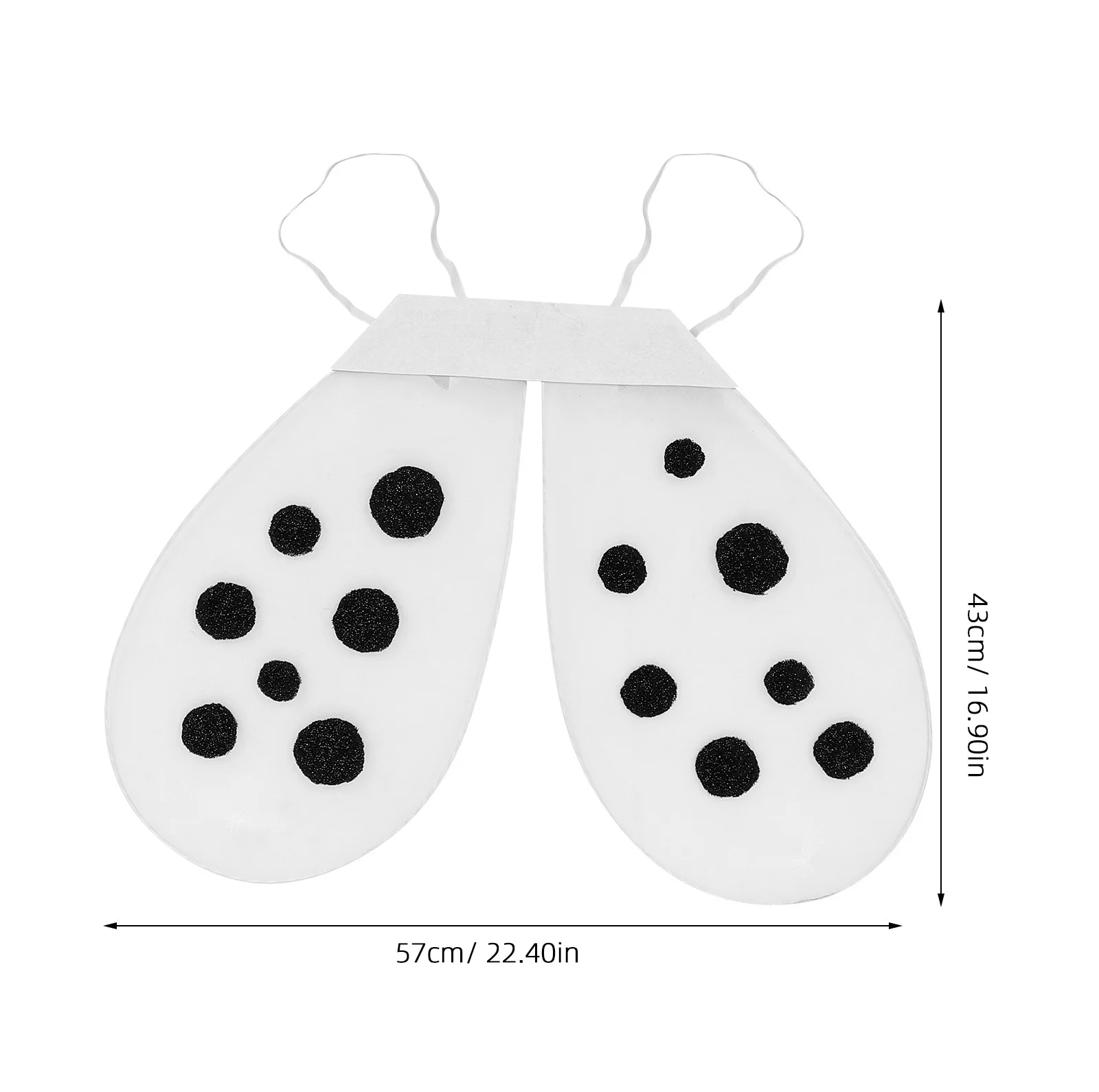 1 مجموعة أسود أبيض أجنحة الخنفساء الاطفال زي مجموعة لينة مريحة أجنحة التعادل تصميم أداء الحفلات تأثيري الجناح للأطفال #2