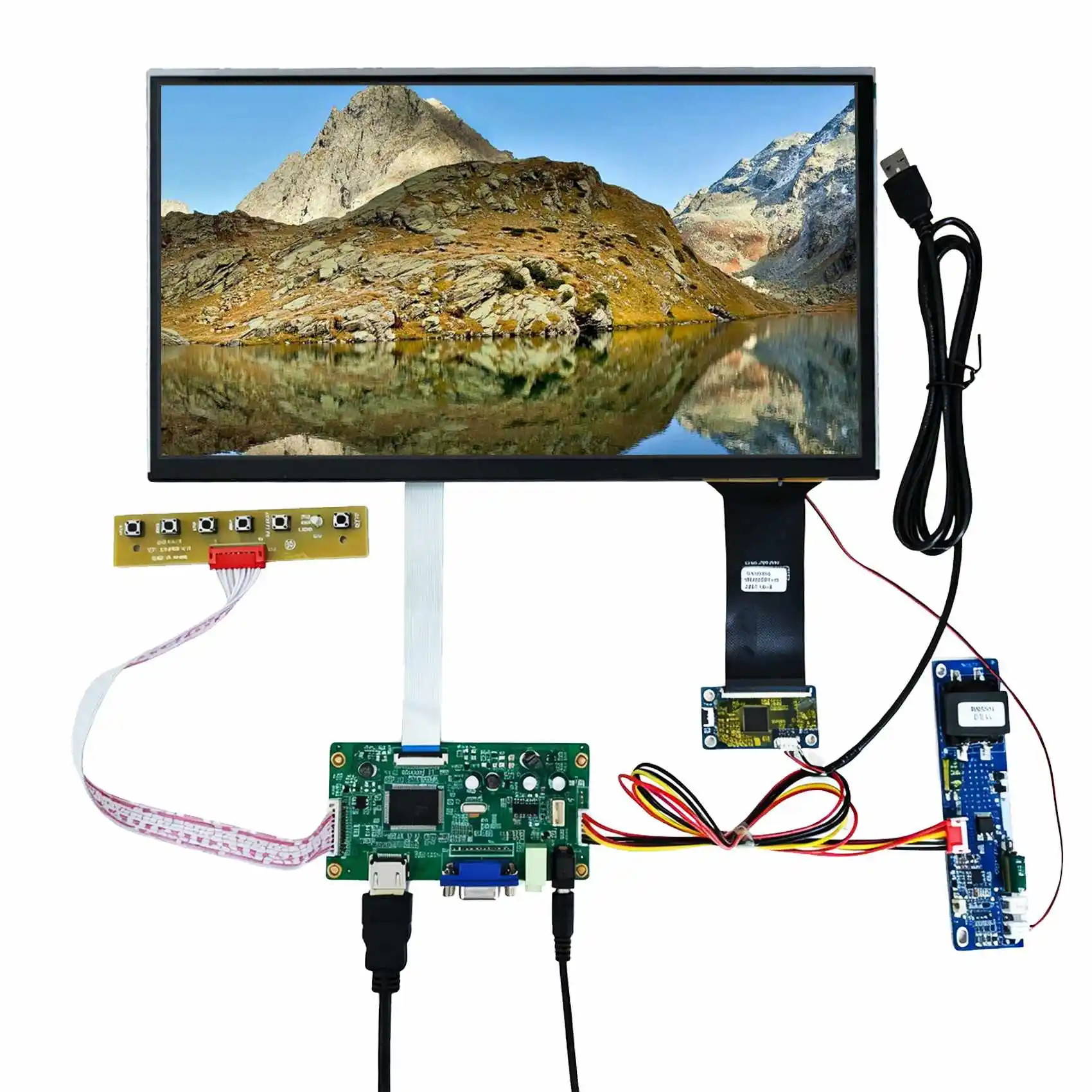 H/D VGA LCD Controller Board With 13.3in VS133FHB 1920X1080 1000nit Touch LCD Display
