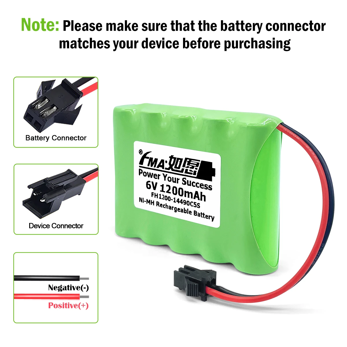 Home Alarm system Backup Power Ni-MH AA 6V 1200mAH Rechargeable Battery DIY for BA225030 Emergency Exit Entrance light GC87C