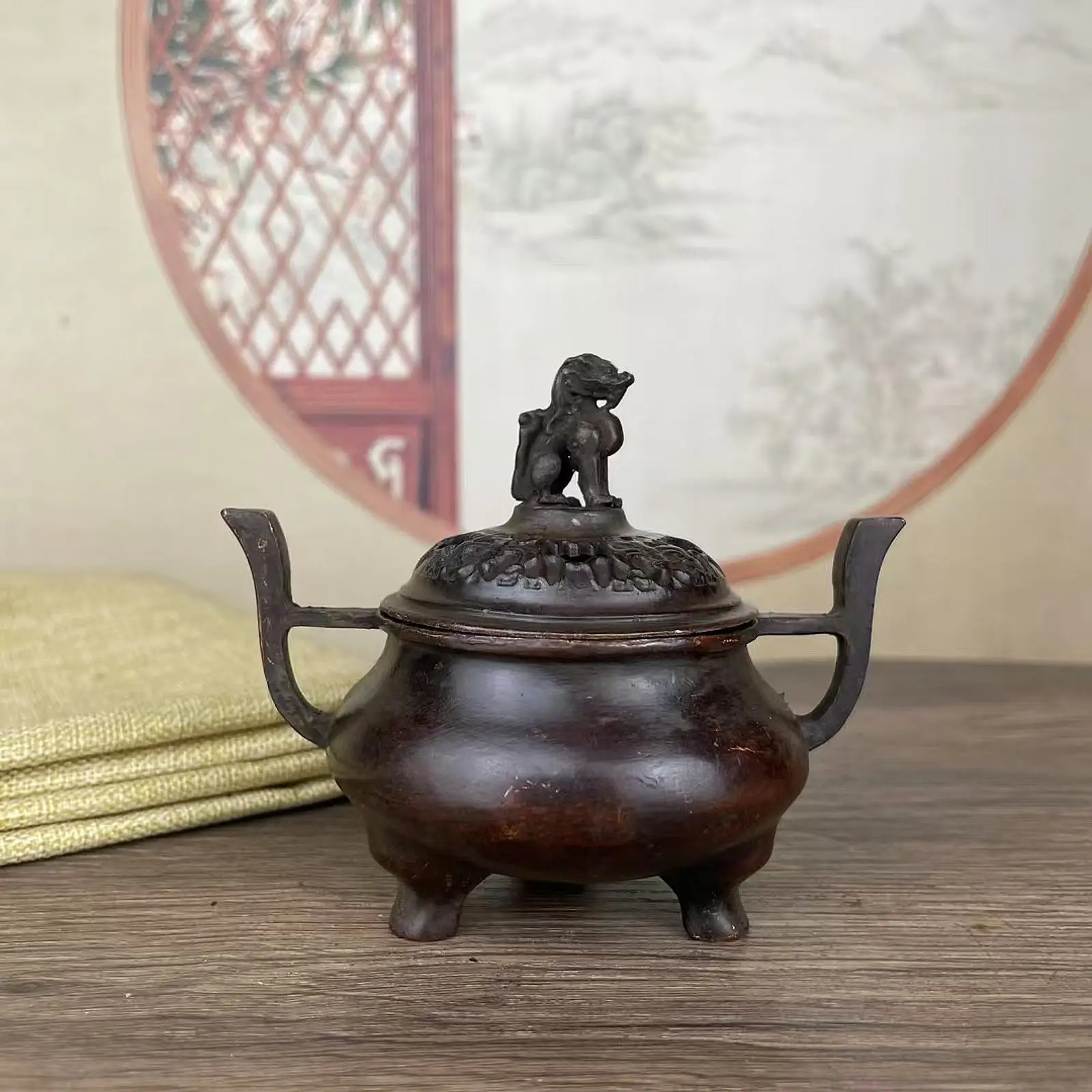 

Incense Burner Housewarming Gift Desktop Ornament Collection Copper Incense Holder for Party Farmhouse Hotel Cabinet Office