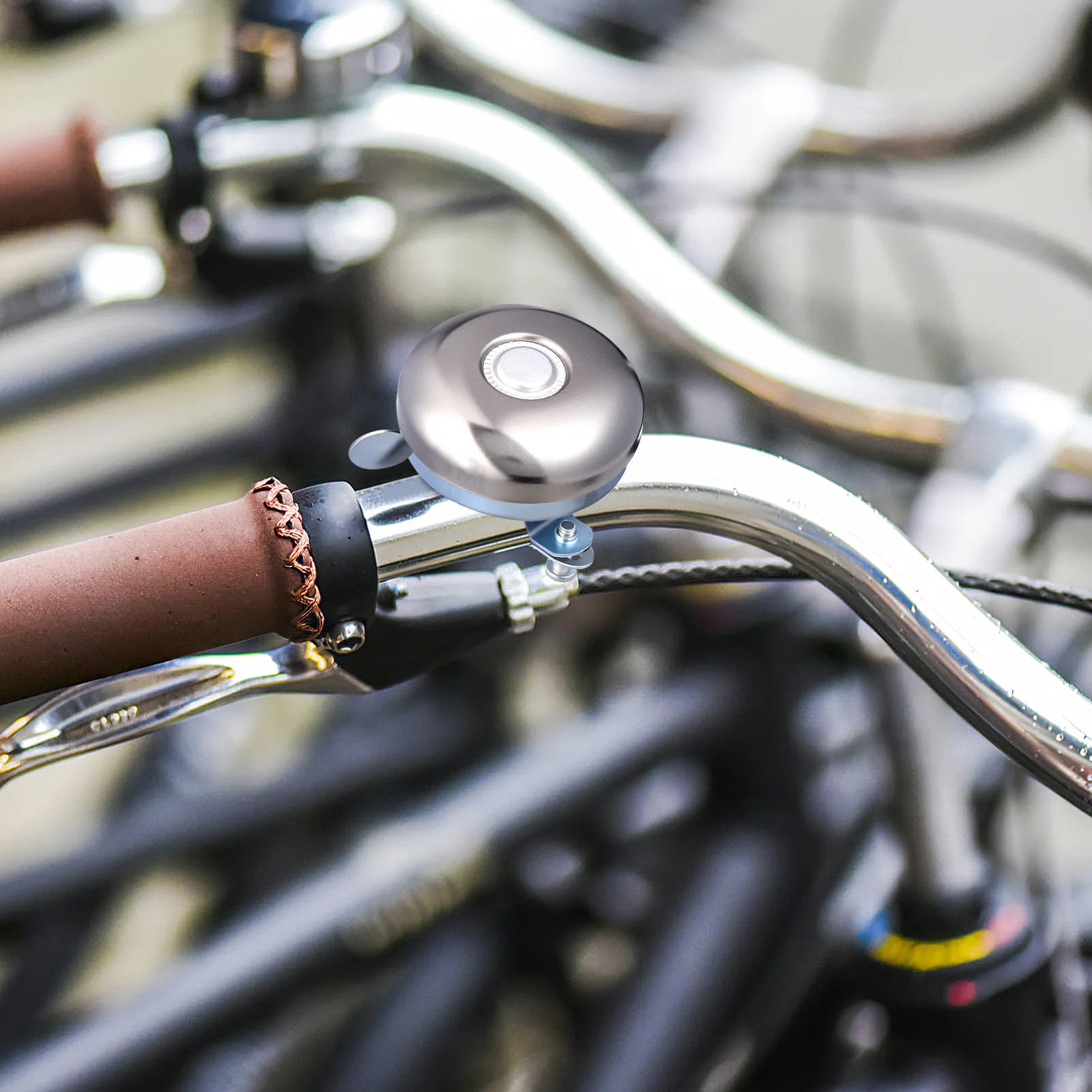 جرس الدراجة الرجعية خمر 52 مللي متر معدن بصوت عال قارع الأجراس المقود القرن ل كروزر جبل دراجات أطفال دائم الحديد واضح #3