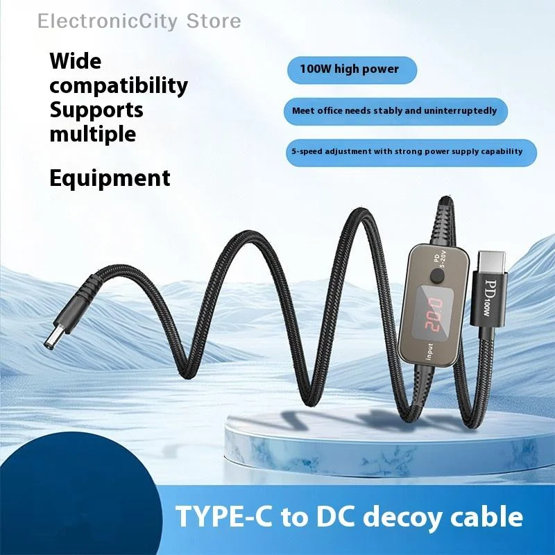 100W USB C To DC Power Boost Cable Type C To DC Can Be Adjusted 5V-20V Step UP Module Fast Charging Cable Converter Adapter