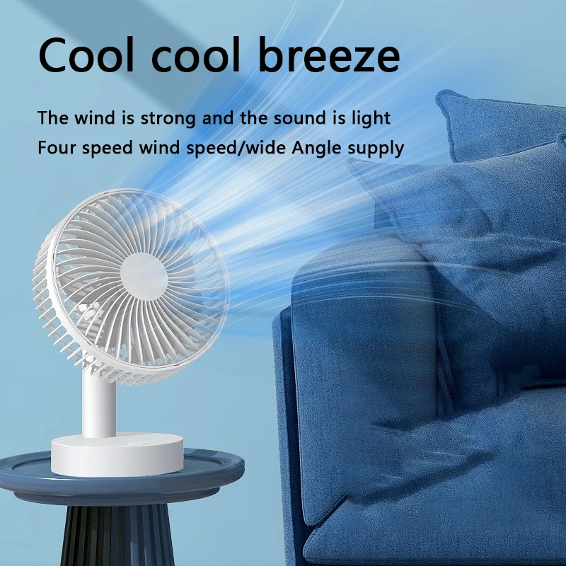 مروحة سطح المكتب المحمولة القابلة لإعادة الشحن من Xiaomi مقاس 8 بوصة، مروحة USB صغيرة للمنزل والمكتب والتخييم في الهواء الطلق ومروحة تبريد الهواء ومؤقت متأرجح