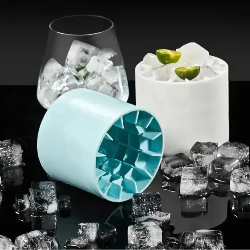 Cylindrical Ice Cube Mold, Food Grade Silicone Ice Ball Maker for Whiskey, Light Bulb Ice Cube Tray, Practical Household