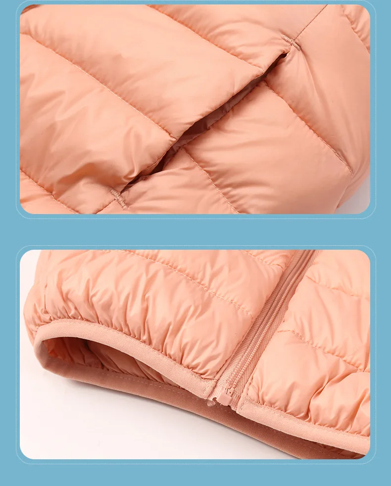 Winterkleidung für Jungen und Mädchen, leichte Daunenjacke, mittelgroßer, verdickter warmer Kindermantel mit Kapuze – Detail 25