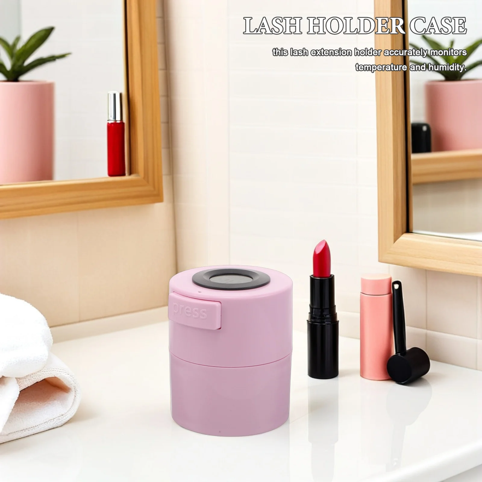 気密まつげ接着剤ホルダー真空容器コンパクトまつげエクステンション収納ボックス、精密ディスペンシングシステム付きで整頓整頓