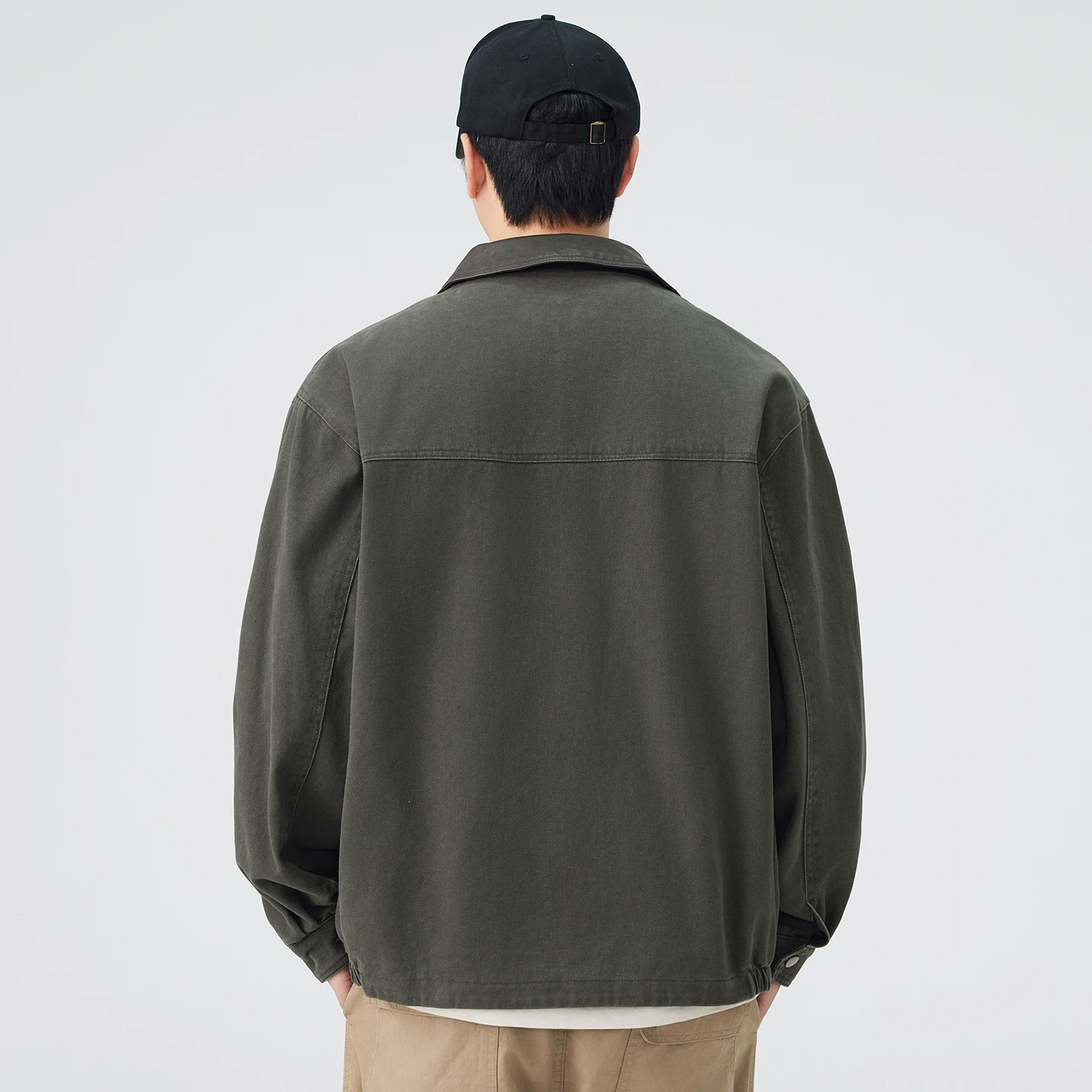 Hommes manteau Couple printemps automne vêtements d'extérieur hommes japonais Streetwear mode ample décontracté col en cuir Vintage Cargo veste