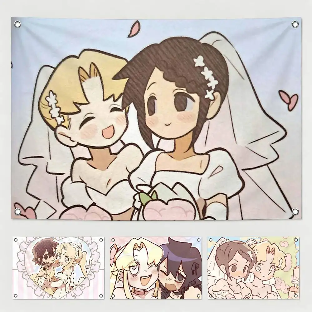 Manhwa I Love A-Amy-S  Flags Wall Hanging Tapestry Outdoor Garage Room Decorative flag Background Blanket