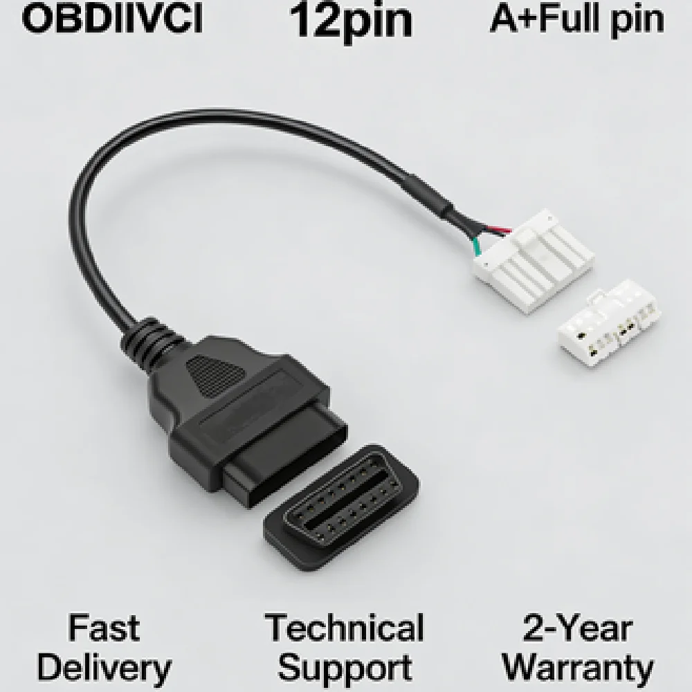 OBD2 12Pin Adapter for Tesla Model S X Car Diagnostic Tool Convert Cable with Fast Shipping