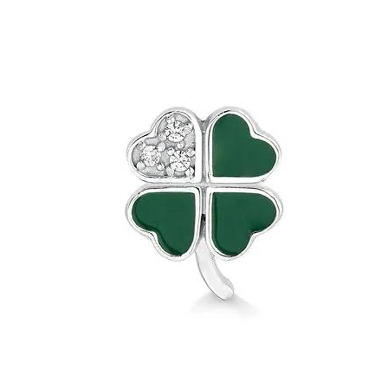 New 925 Sterling Silver Four-leaf Clover Lucky Grass Pendant Bead Diy Fit Original Pendant Charm Bracelet Women Fashion Jewelry