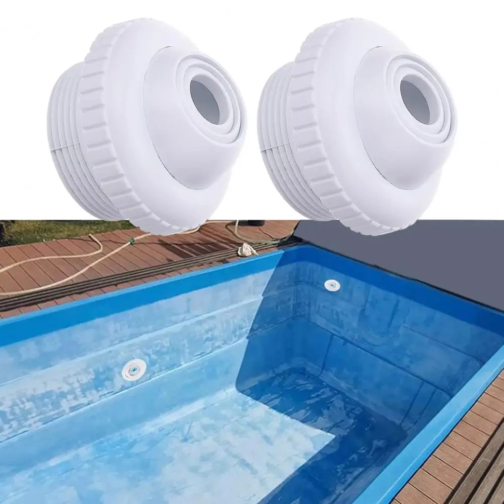 

2Pcs Adjustable Pool Jet Nozzles Directional Flow Eyeball Inlet Jet 1-1/2 Inch Thread Plastic SPA Return Jet Fittings