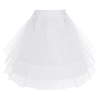 Jupon 3 couches pour enfants, sous-jupe blanche, filet Crinoline, Slip pour robe de mariée à fleurs pour filles