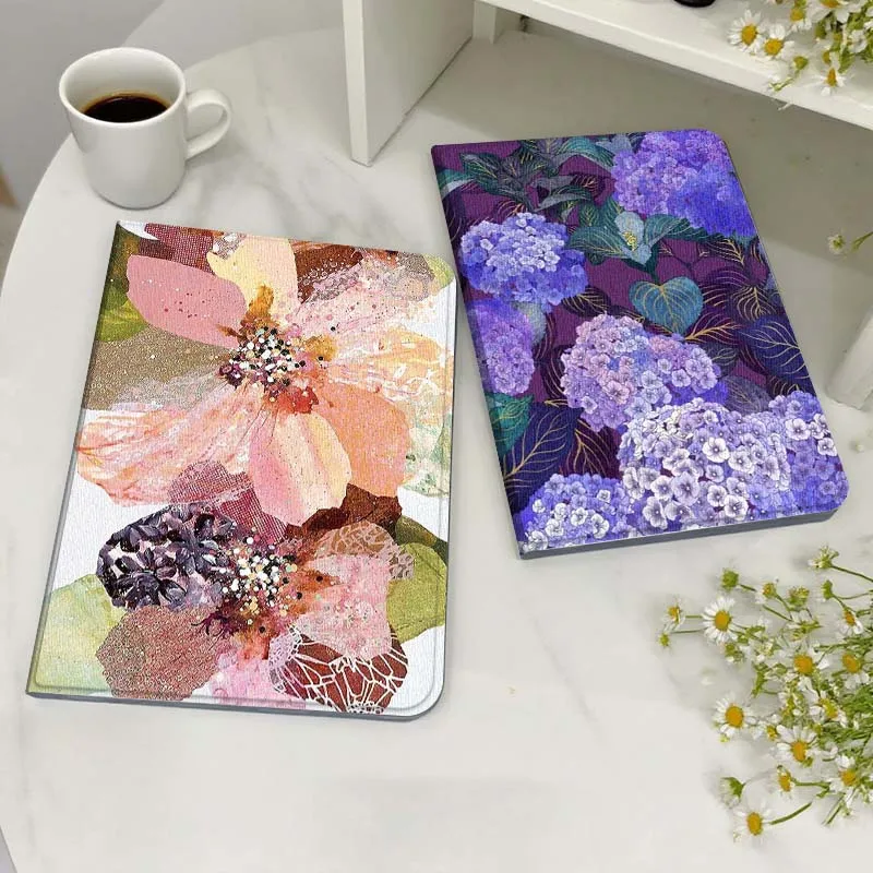 

Purple Hydrangea Flower Pattern Tablet Case For Samsung Galaxy Tab S7 S8 S9 S10 FE Lite Gift