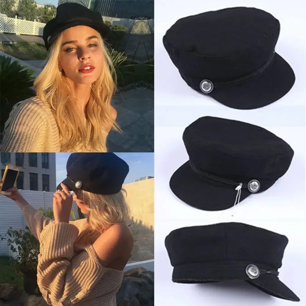 Fashion Men Women Autumn Winter Fashion Berets Caps Greek Fisherman Sailor Cap Fiddler Hat Peaked Cap Berets Elastic Band