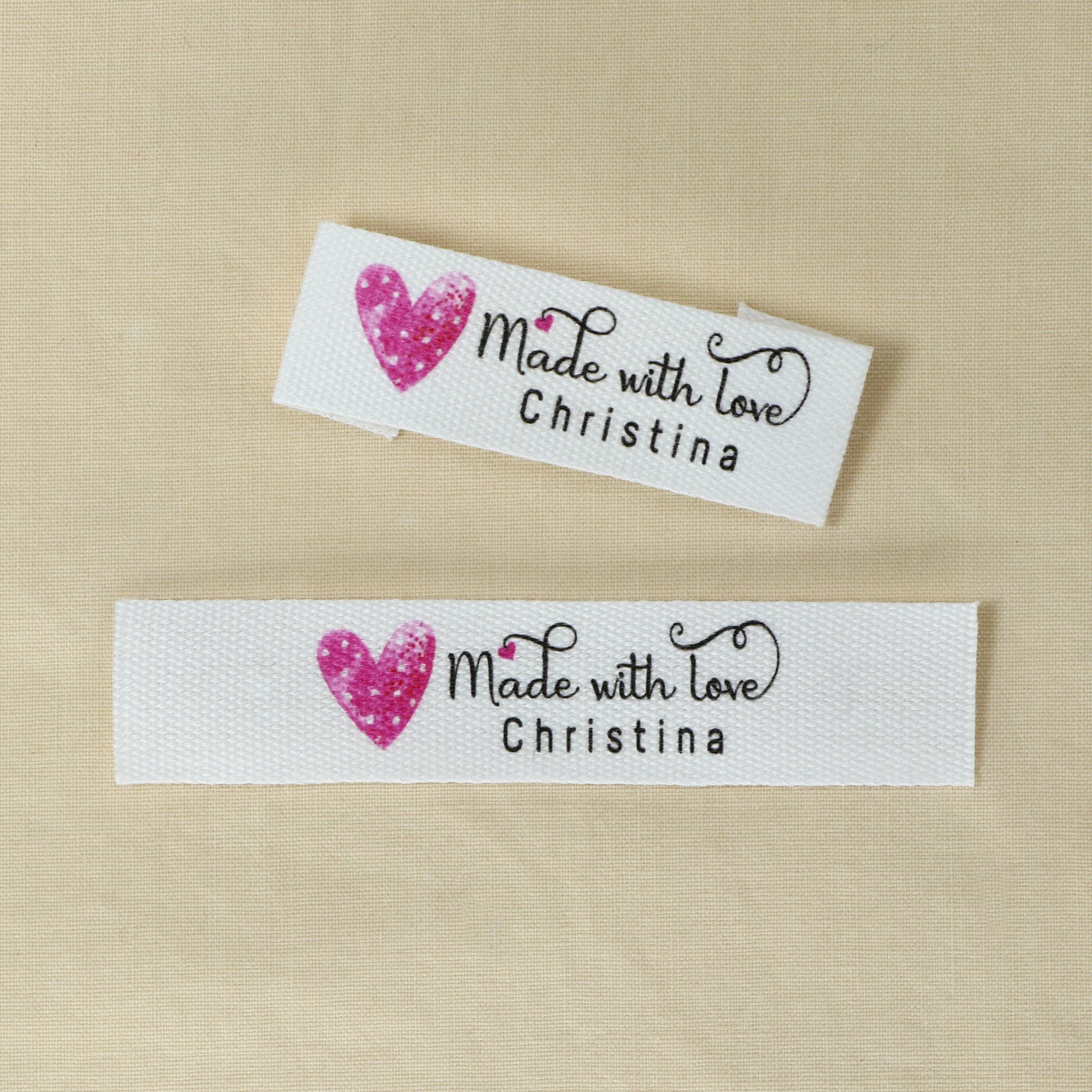 Sewing labels / Custom brand labels, Clothing labels, Sewing, Fabric 100% cotton, custom text (FR280)